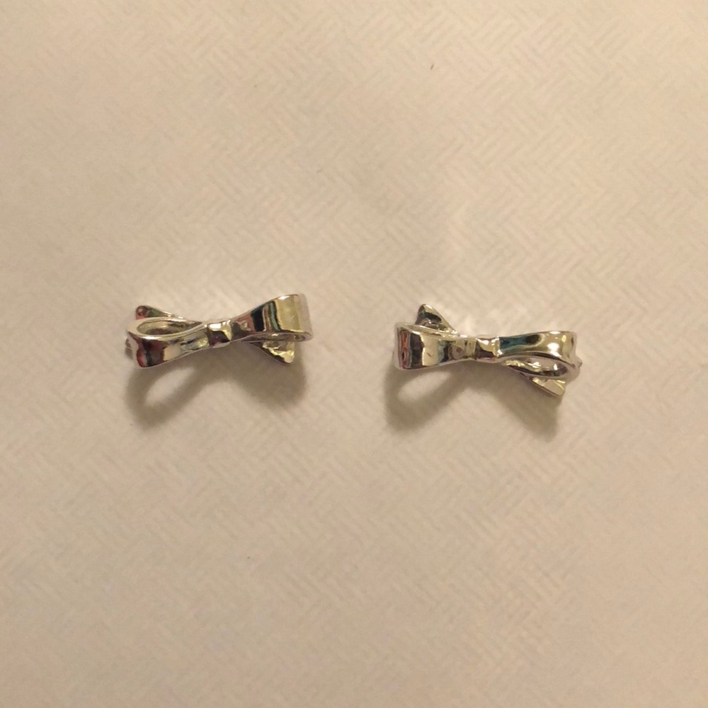 Silver Kate Spade Bow Earrings